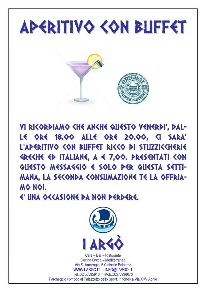 Aperitivo con buffet solo venerdì